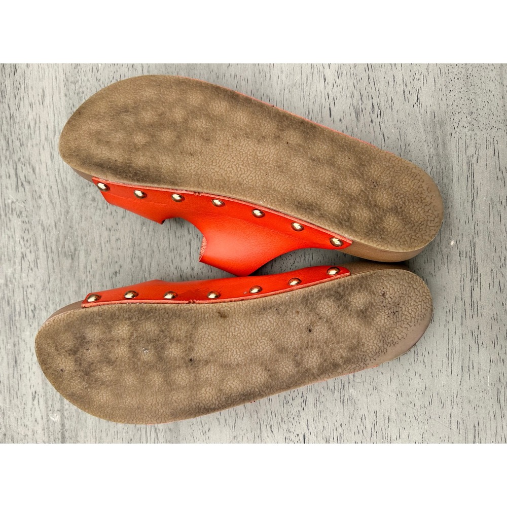 Marca Mia Orange Slide Sandals Y2K 70s Boho Revival Studded Buckle ACA5032SP 7M - Picture 4 of 5
